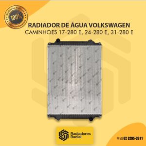 Radiador de Água Volkswagens Caminhões 17-280 E, 24-280 E, 31-280 E